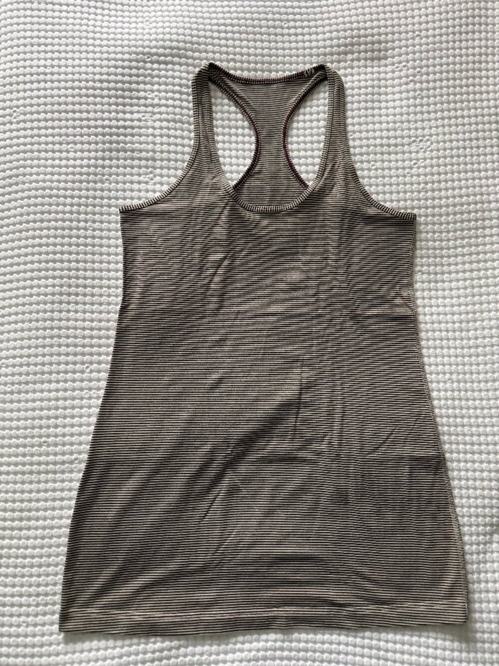 Cool Racerback *Extra Long - Tonka Stripe Cashew / Heathered Black